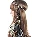 70s Hippie Headbands for Women Feather Leaf Tassels Braided Hippie Headband hair accessories Princess Head Chain for Wedding Derby Party Costumes