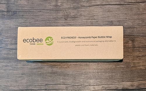 ecobee Think Green Eco-friendly Bubble wrap | HoneyComb paper for protective packaging with cushioning | wrapping fragile items, gifts & supplies | 15" x 165 feet (Usable 250 feet)), HC-BR-15