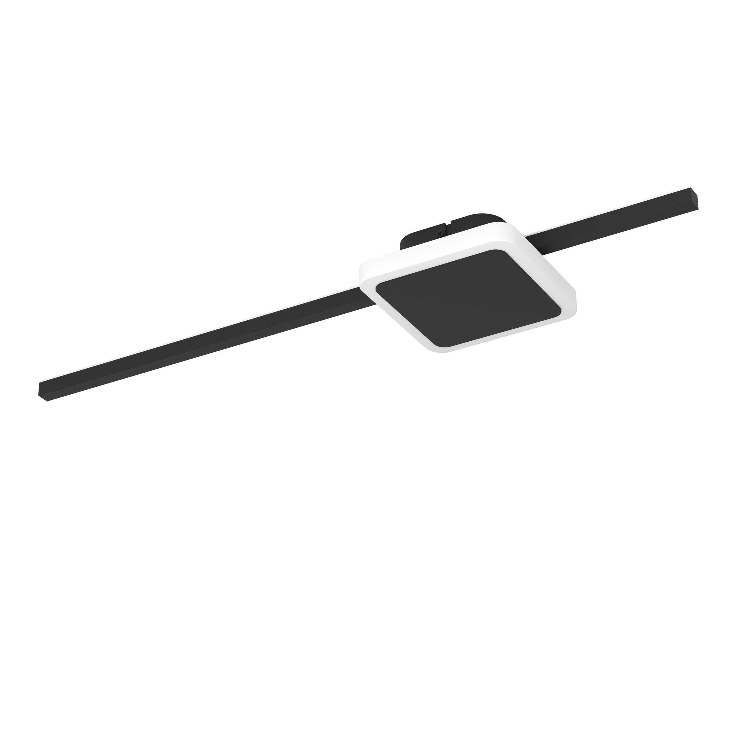 Eglo LED Ceiling Light Sarginto, 2 Light Minimalist Lighting Made of Black Metal and White Plastic, Square Living Room and Hallway lamp, Warm White