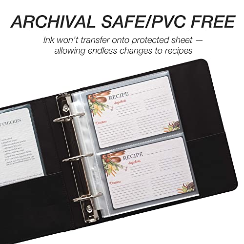 Samsill Clear 4x6 Recipe Card Protectors (25 Pack Mini Binder Sheets