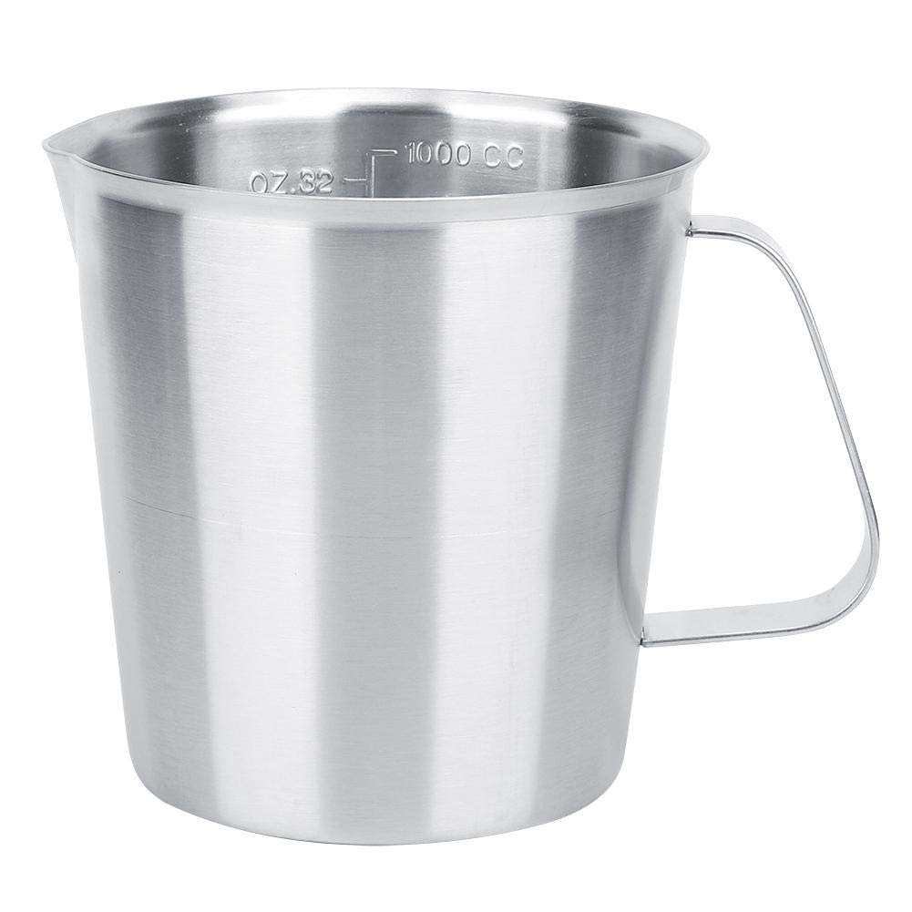 Milk Frothing Pitcher Cup, 1000ml Stainless Steel Milk Frothing Jug Cup Coffee Milk Pitcher with Scale for Coffee, Latte/Cappuccino.