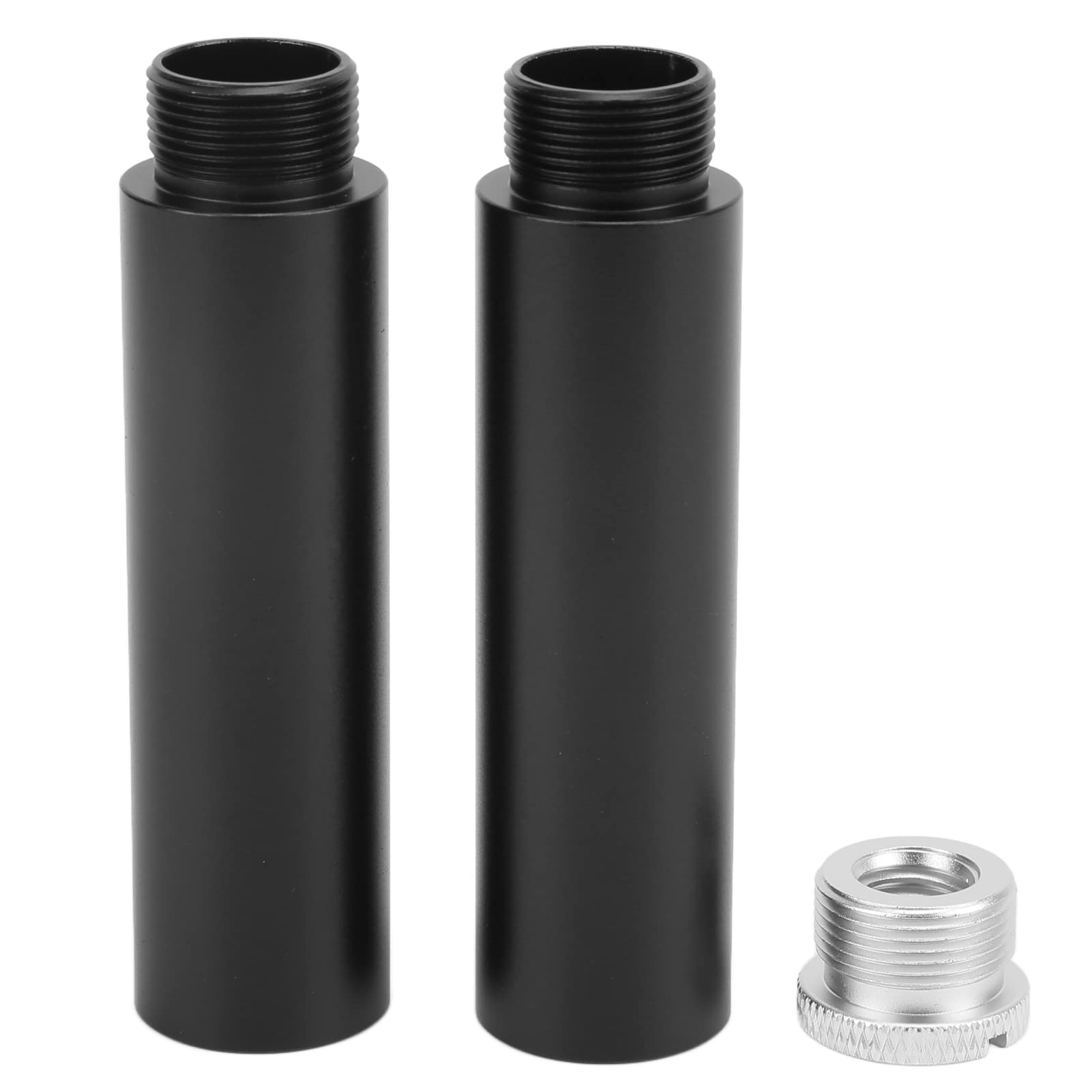 2pcs Mic Holder Extension Rod Set,Adjustable Aluminium Alloy Stand Extenders,5/8In Female to 5/8In Male Microphone Extension Pipe,Microphone Holder Upgrade Parts