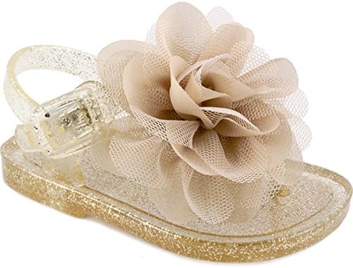 Wee Kids Baby-Girls Sandals Jelly Shoes Infant Shoes Baby Shoes Girls Summer Sandals Champagne Gold Sz 9