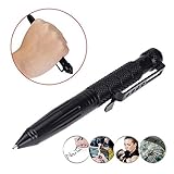 UNKE Self Defense Tactical Pen Portable Glass Breaker Survival Camping Tool Black