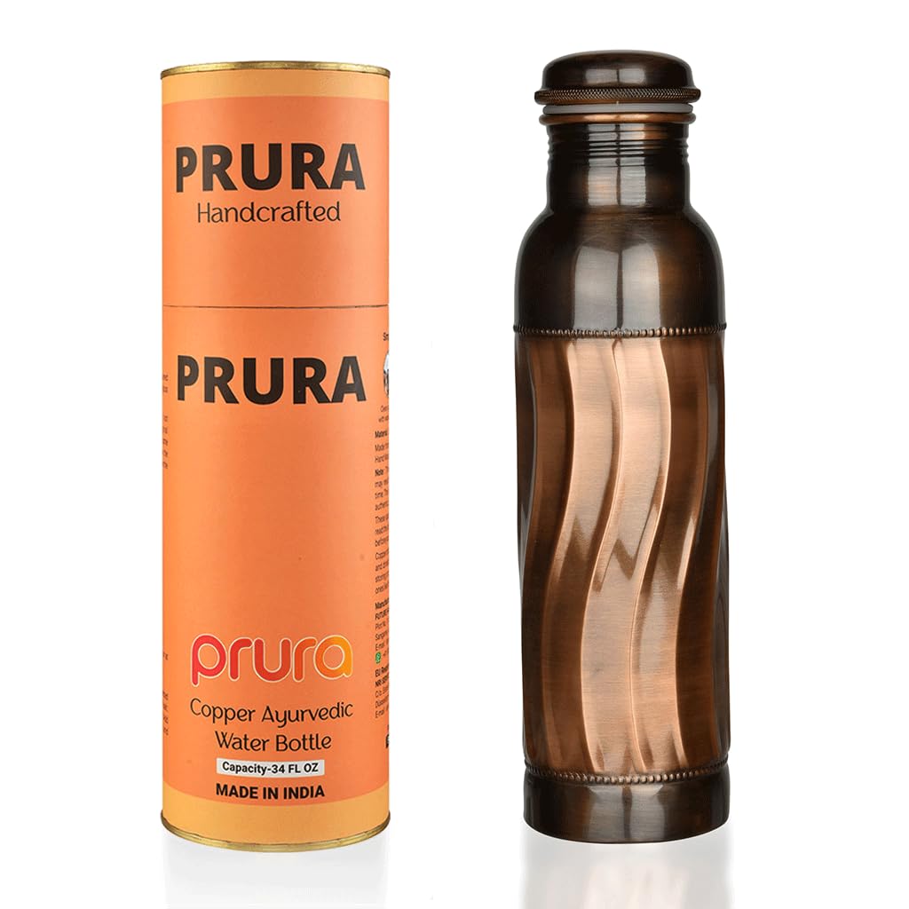 PRURA Copper Water Bottle - Leak Proof Ayurvedic Drinkware Copper Vessel for Sports, Gym, Outdoors, Yoga โ image 1