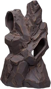 Plecoceramics Sheer Cliff Ceramic Rock Stone Decoration - Aquarium Fish Tank Hideway Decor - for Cichlids Plecos Bettas