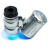 Alek...Shop Mini 60x Led Magnifier Loupe Microscope Pocket Light Jeweler Fluorescence Ultra Violet Lights