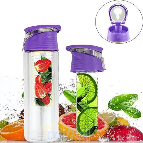 Water Bottles Portable Fruit Infusing Infuser Water Lemon Juice Health Bottle Flip Lid Cup Water bottles for Fruit Sports water bottles water bottles 700ml Mouse over image to zoom New Purple