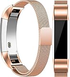 Vancle For Fitbit Alta HR Band/Alta Band, Fitbit Alta Accessories Replacement bands Metal Wristband Band Strap with Magnetic Closure Clasp for Fitbit Alta HR/Fitbit Alta(Rose gold, Small)