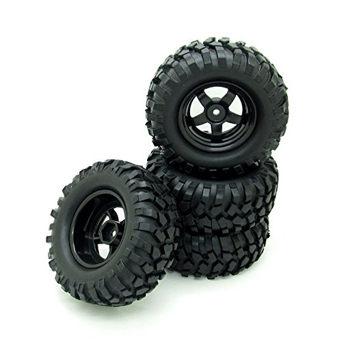 4x 1:10 RC Off-Road Car Wheel Type Tires with 5 Spokes Wheel Rim Blue RC Parts