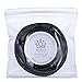 Boruo Brand 6mm Round Folded Bolo PU Braided Leather Cord For Necklace Bracelet Jewelry Making (2m Black Color)