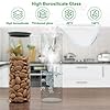 Glass-Jars-Embedo-Glass-Storage-Jars-1400-ml-Airtight-Food-Jars-Set-of-3-Food-Canisters-Kitchen-Canisters-for-Spaghetti-Flour-Coffee-Sugar-Pasta-Glass-Food-Storage-Containers-Set Glass Jars, Embedo Glass Storage Jars 1400 ml Airtight Food Jars Set of 3 Food Canisters Kitchen Canisters for Spaghetti, Flour, Coffee, Sugar, Pasta, Glass Food Storage Containers Set…