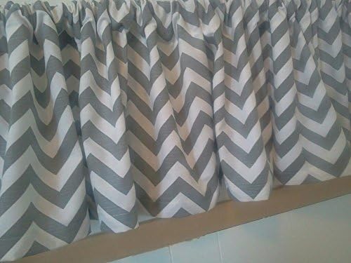Grey and white chevron zig zag valance Curtains, 100% quality cotton slub Premier Prints drapery fabric
