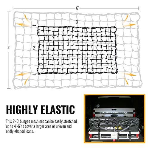 ORION MOTOR TECH Cargo Net For Pickup Truck Beds, 4x6 Truck Cargo