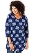 Woman Within Women's Plus Size Perfect Printed Three-Quarter-Sleeve V-Neck Tunic