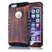 iPhone 6 Plus Case, iPhone 6 Plus S Cover, Hybrid Style Heavy Duty Case for Apple iPhone 6 Plus and iPhone 6s Plus 3-Piece Style Shock Proof Silicon & Plastic Case (Wood - Amber)