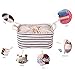 GreenForest Collapsible Laundry Storage Basket Classic Storage Box with Blue Stripe
