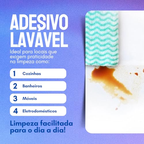 Adesivo Autocolante Branco Fosco Lavável 2m - Envelopamento de Parede, Porta e Móveis