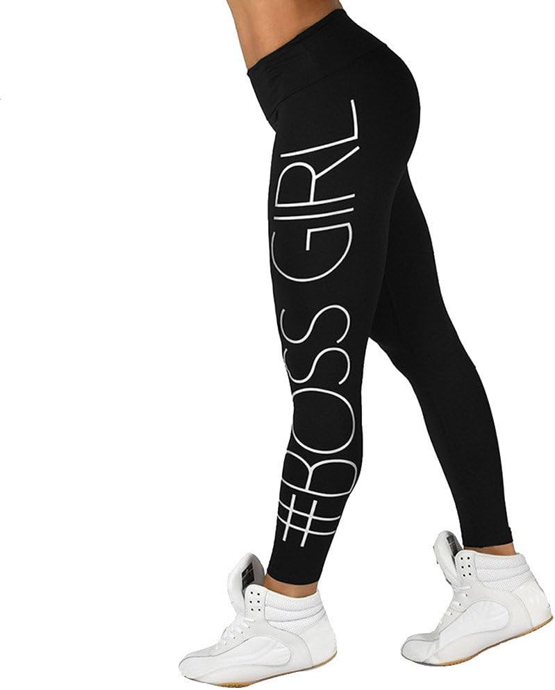 ARINLA Womens Yoga Leggings with #BOSS Girl Printing Personalized Pants