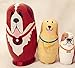 Glamorway 5pcs Lovely Baby Toy Cute Animal Doll Cute Dog Matryoshka Doll Interactive Dolls Wooden Toys Russian Nesting Dolls