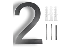 ZJWZSLI 5" Floating Stainless Steel Address House Number(Upgraded Version), Metal Modern House Numbers,Coated Black,for Outdoor Mailbox Yard Home Wall DoorGarage Gate With Matching Screws(2)