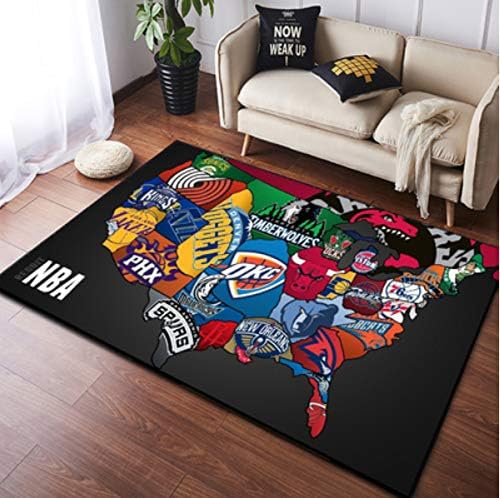 Carpet Personality Creative Rugs Bedroom Basketball Cartoon Computer Chair Door Pad Turn Chair Non-Slip Season Floor Mat 80cm*120cm