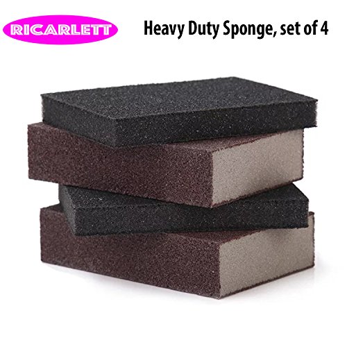 Ricarlett Kitchen Sponge Heavy Duty Sponge Non- Scratch Scrub Sponge for Scrubbing Kitchen, Bathroom, Pots, Pans, Sinks (Rectangle 4pc)