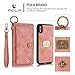 Petocase Compatible iPhone Xs Max Wallet Case, Multi-Functional PU Leather Zip Wristlets Clutch Detachable Magnetic 13 Card Slots 4 Cash Purse Protection Back Cover for Apple iPhone 10S Max 6.5