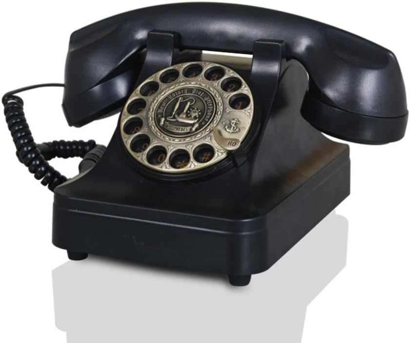 Antique telephone Living room retro telephone Home fixed phone Rotary dialing landline-black