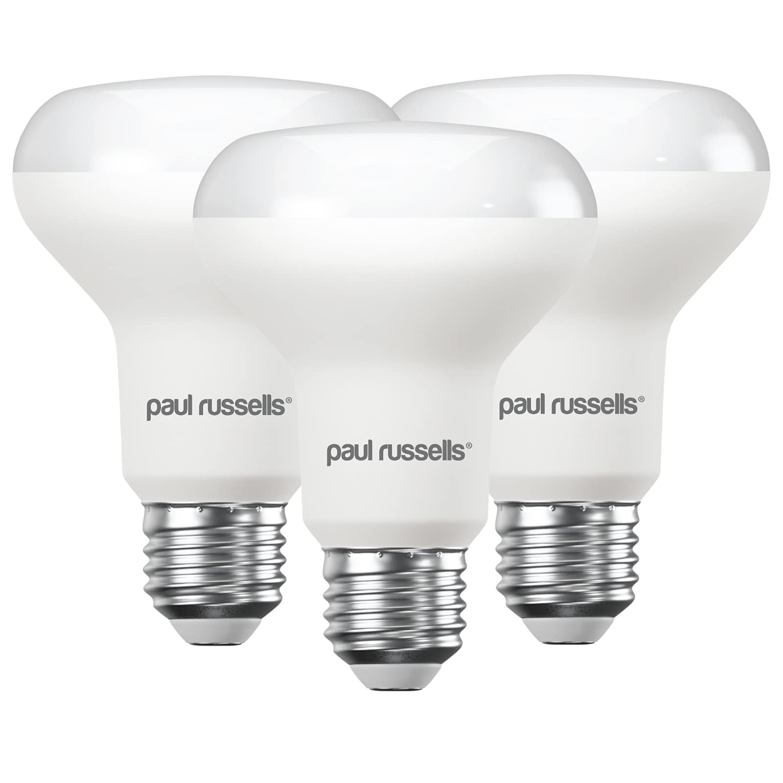 paul russells E27 Spotlight 10W LED Reflector R80 Light Edison Screw, 60w Equivalent Bulb, 940 Lumen, 4000K Cool White, Frosted 120° Beam Angle ES Energy Saving Non-Dimmable Lightbulbs, 3 Pack