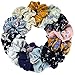 Hair Scrunchies Chiffon Flowers Elastic Hair Bands Scrunchy Hair Ties Ropes Scrunchie for Women or Girls Hair Accessories (12 Colors)