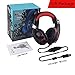 PC Gaming Headset, ONIKUMA 7.1 Surround Sound USB Gaming Headset, Crystal Clear Sound with Noise Isolating Mic, Over-ear Deep Bass Volume Control LED Light for PC Mac Computer Gamers Laptop (Red)