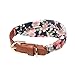 Fourhorse Small Dog and Cat Collars with Cute Blue Flowers Bandana and Bowtie , Adjustable Buckle Soft and Comfortable