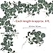 SUPLA 2 Pcs Faux Silver Dollar Eucalyptus Leaves Greenery Garland Total 12Ft Long Artificial Eucalyptus Twig Vine Garland Decorative Fake Hanging Eucalyptus for Greenery Decor Wedding Floral Mantle