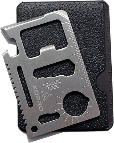 XOPRO Credit Card Tool - 11 in 1 Credit Card Multitool Knife Saw Wallet Survival Tool with Knife Saw Blade. The Perfect Stocking Stuffer!