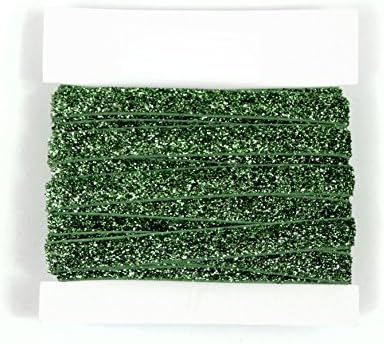 5 yard Bundle Glitter Elastic 3/8th inch - Green