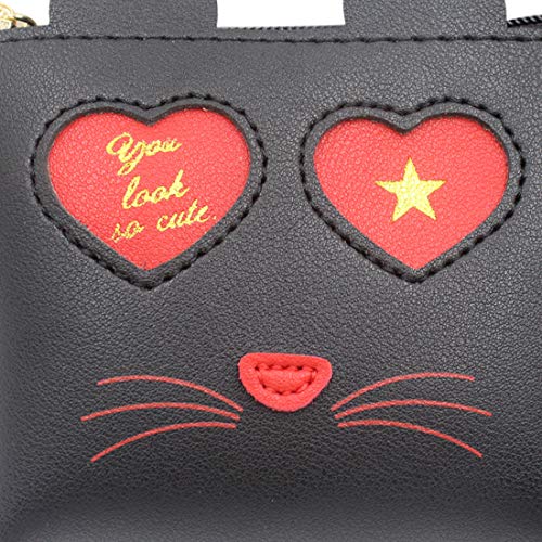 Eilova Cute Animal Cat Little Girl Crossbody Purse Coin Wallet Mini PU Shoulder Bag Handbag for Kid - Thumbnail 4