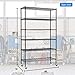 BestOffice 6 Tier Adjustable Wire Metal Shelving Rack, 82x48x18-Inch, Black (2)