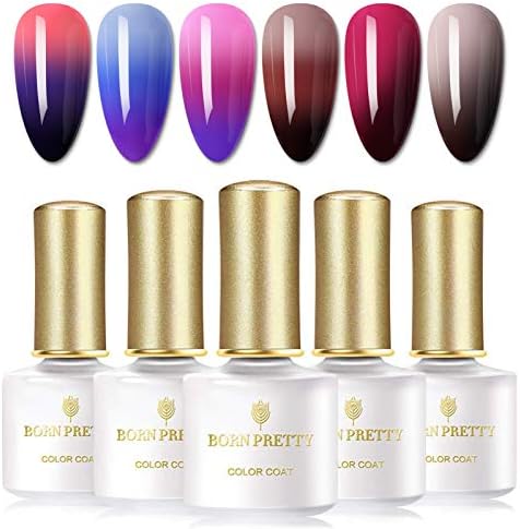 BORN PRETTY Chameleon Color Gel 6 Color Set Warm Gel Color 6ml Autumn Winter Nail UV LED Compatible Self Nail Gel Color Set