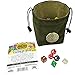 Third Die Dice Bag - Handcrafted, Reversible Drawstring Bag That Stands Open On The Table And Closes Tight - Soft Microfiber With Cool Celtic Knot Medallion - Deep Green and Moss Green