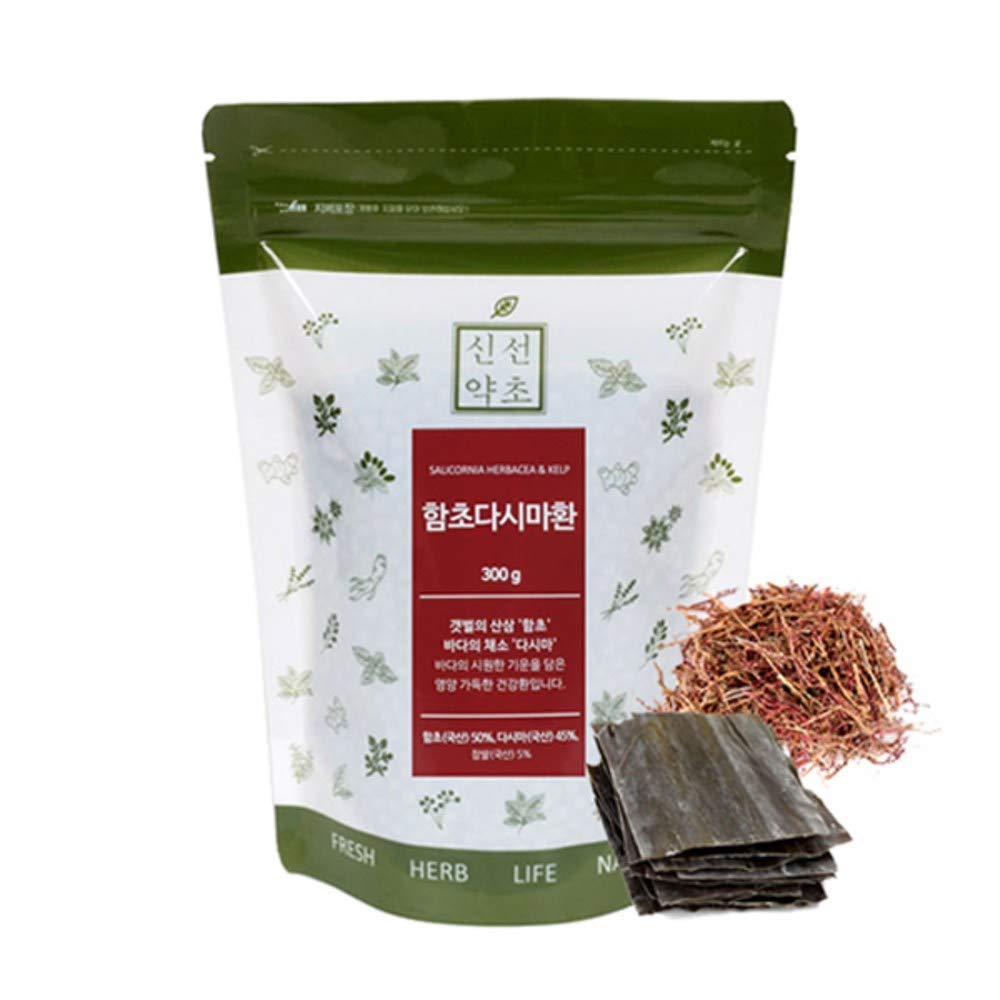 Sinsunherb Korean Salicornia Herbacea & Kelp Granule | 300g | 1 Pack, Natural Sea Herb, Health Support, 함초다시마환