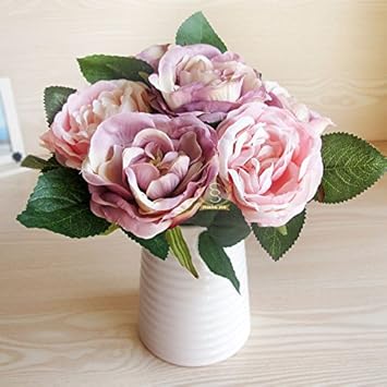 Jhdh2 Décoration Florale De Fleur En Céramique Blanche Pot