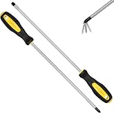 2pcs Long Magnetic Screwdriver Set, 12in Extra Long Phillips and Slotted | with Non-Slip Cushioned Handle Grip