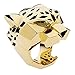 EVER FAITH Gold-Tone Leopard Man Woman Cocktail Ring Green Zircon Eyes - 7