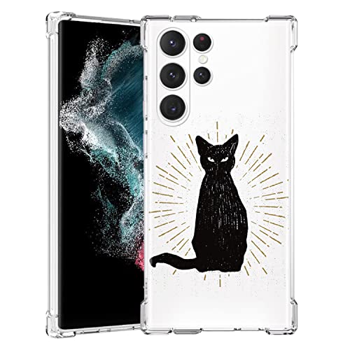 KYNWOGA for Galaxy S22 Ultra Case Black Cat Phone