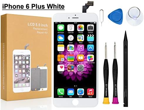 Compatible with iPhone 6 Plus Screen Replacement White COASD LCD Digitizer Touch Screen Assembly Set Model No.A1522 A1524 A1593 (6 Plus White)