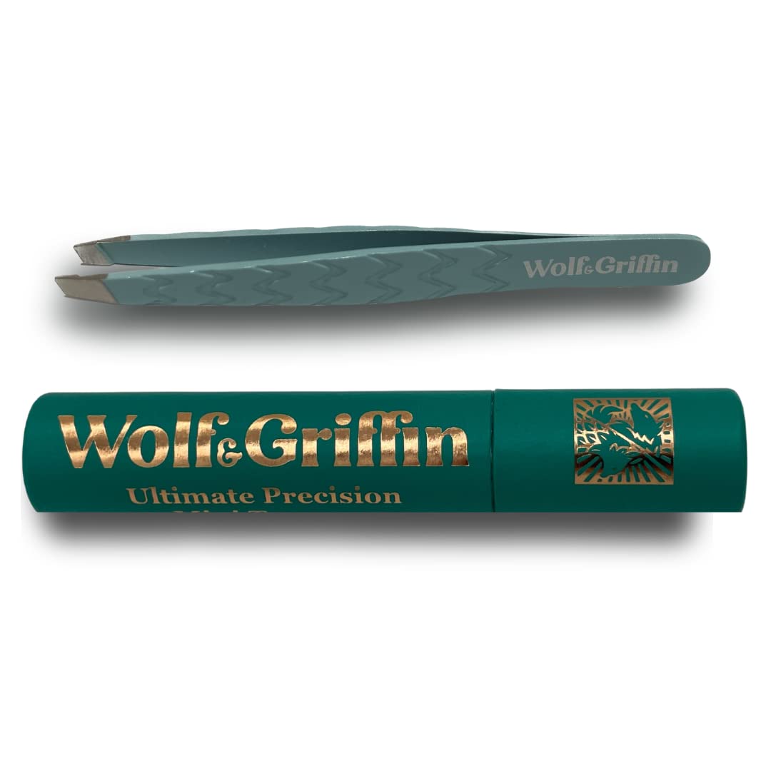 Wolf & Griffin Mini Tweezer | Professional Eyebrow Tweezers for Men & Women | Perfect for Facial Hair Removal | Stainless Steel