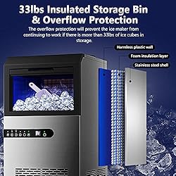 Commercial Ice Maker, 100LBS/24H Under Counter Ice