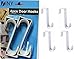 Dependable Industries inc. Essentials Over-The-Door Hanger Hook Set – 4-Pack of 3.5 in., Plastic Over-The-Door Hangers & White Over-The-Door Hooks – Over-Door Hooks for Hanging Clothes & Towels