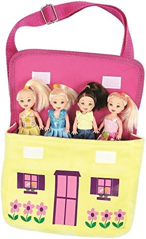 Set Of 4 Dolls In Soft Plush Carry Purse